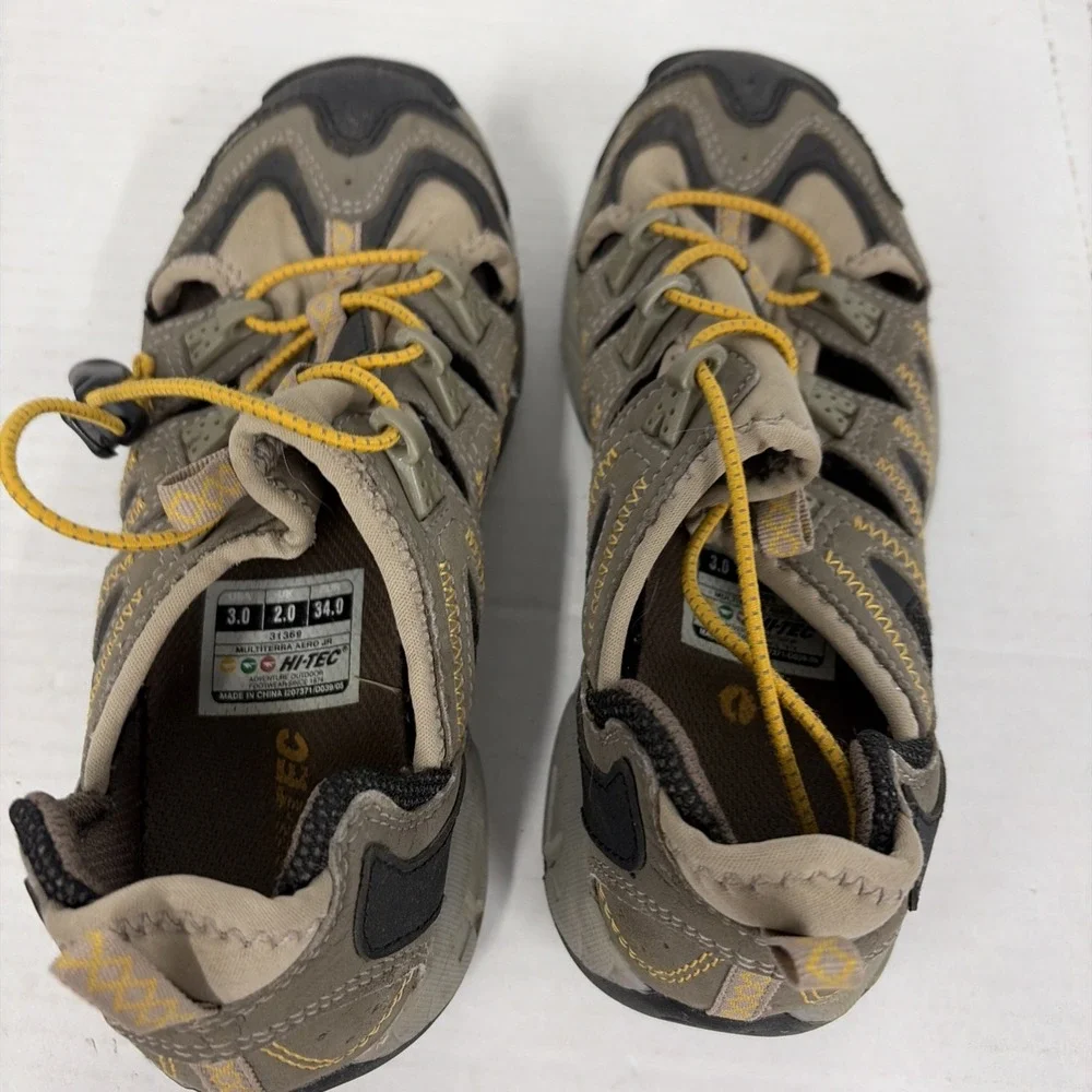 Hi-Tec Multiterra Aero Jr Youth 3 Hiking Water Sandals Closed Toe Bungee Y2K T17